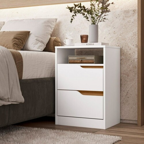 Mesa de Luz 2 Cajones - Sole Blanco