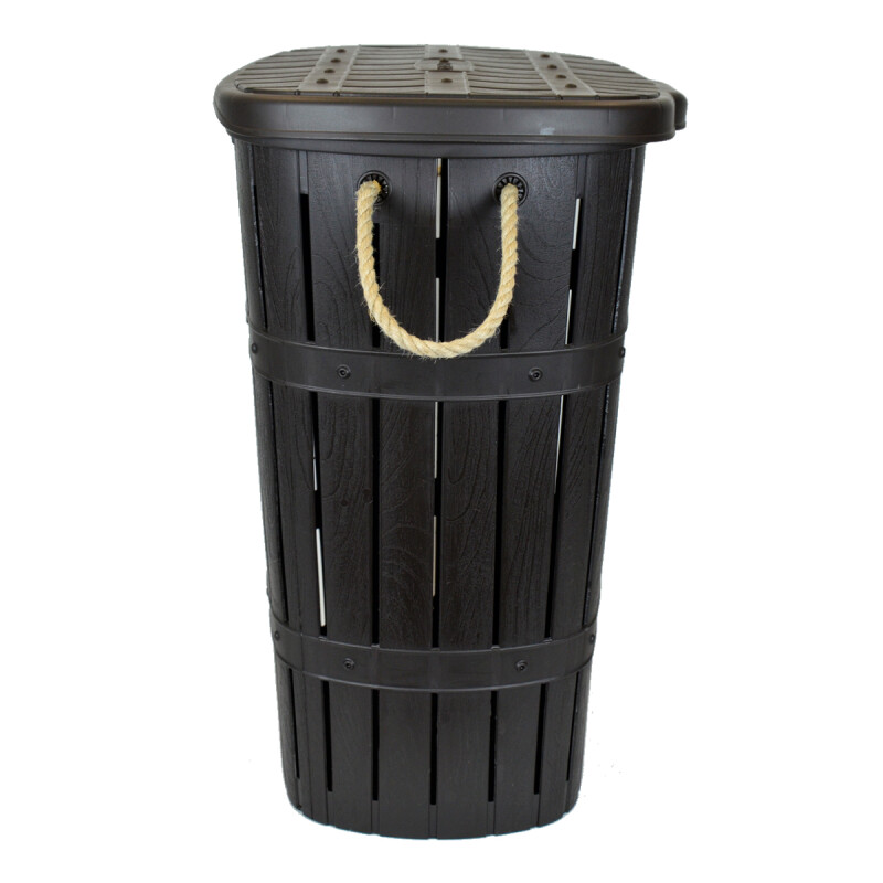 Cesto para ropa con asas de cuerda baño MARRON