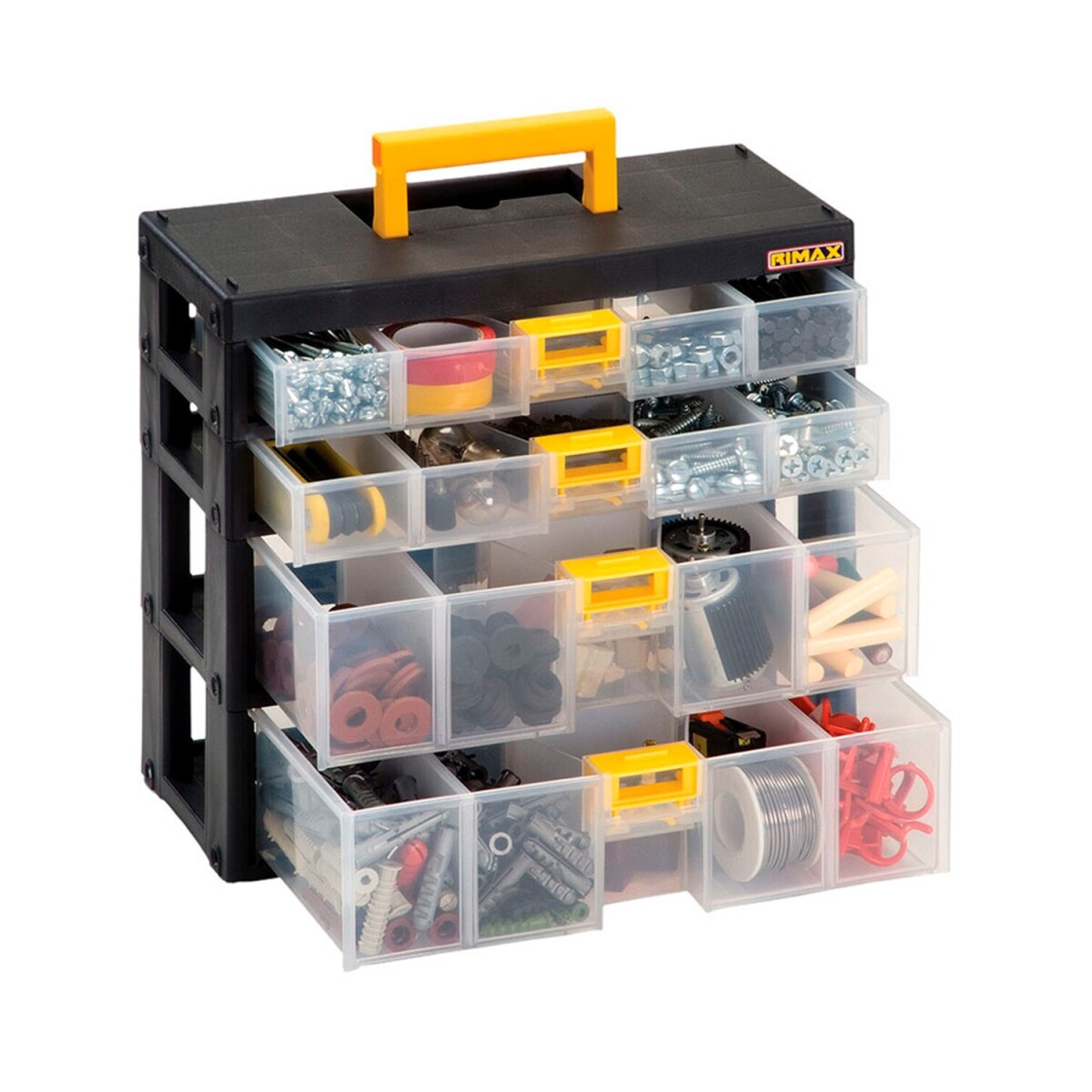 Caja organizadora modular Rimax con 4 gavetas - Negro 