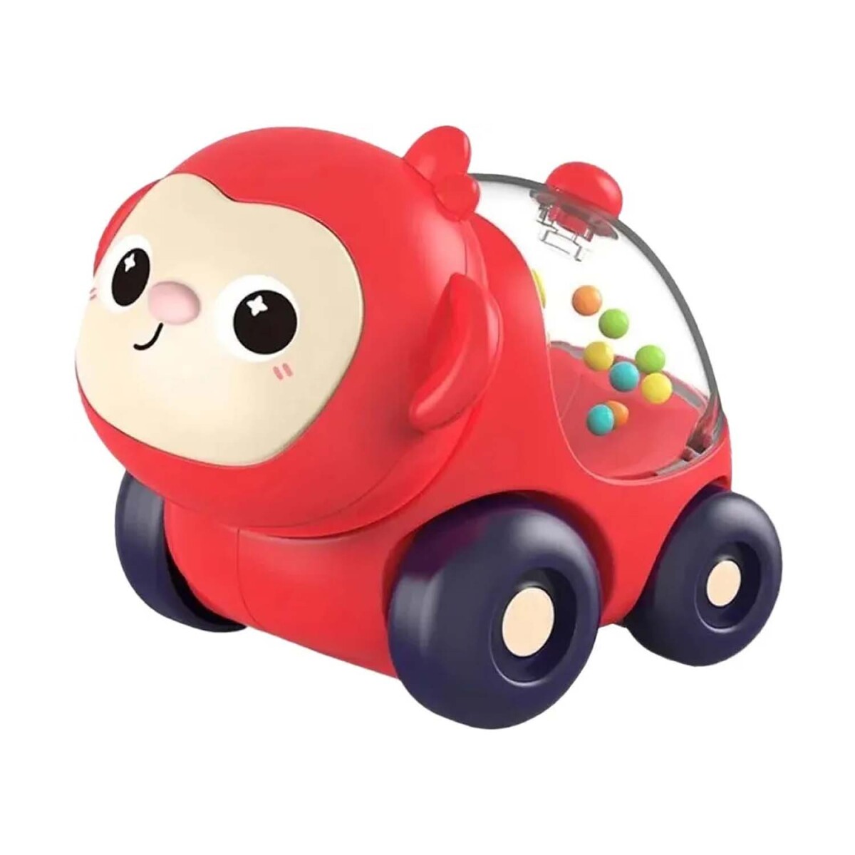 Autito Sonajero Animal Auto Rodante en Plástico Bebé Huanger - Rojo 