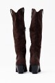 Bota caña alta de suede chocolate