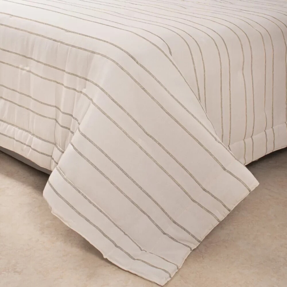 Edredon Col. Naturale Oasis Rayas Espigadas Beige 250 x 240 cm