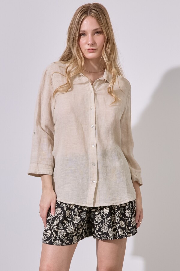 Camisa Lino BEIGE