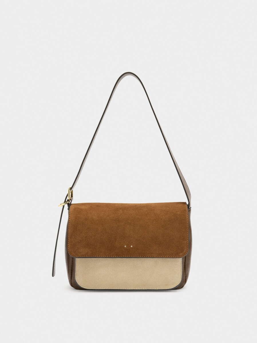 Bolso Bandolera Con Piel - multicolor 