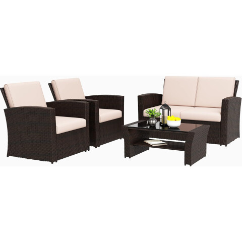 SET DE LIVING RATTAN SINTETICO Y ACERO ETM-1804 SET DE LIVING RATTAN SINTETICO Y ACERO ETM-1804