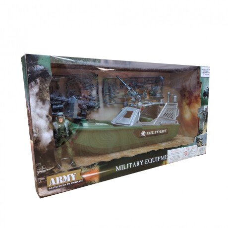Lancha Militar Camuflada 30cm Lancha Militar Camuflada 30cm