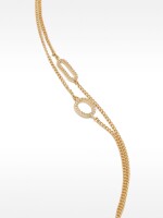 Pulsera Doble De Aros Con Circonitas dorado