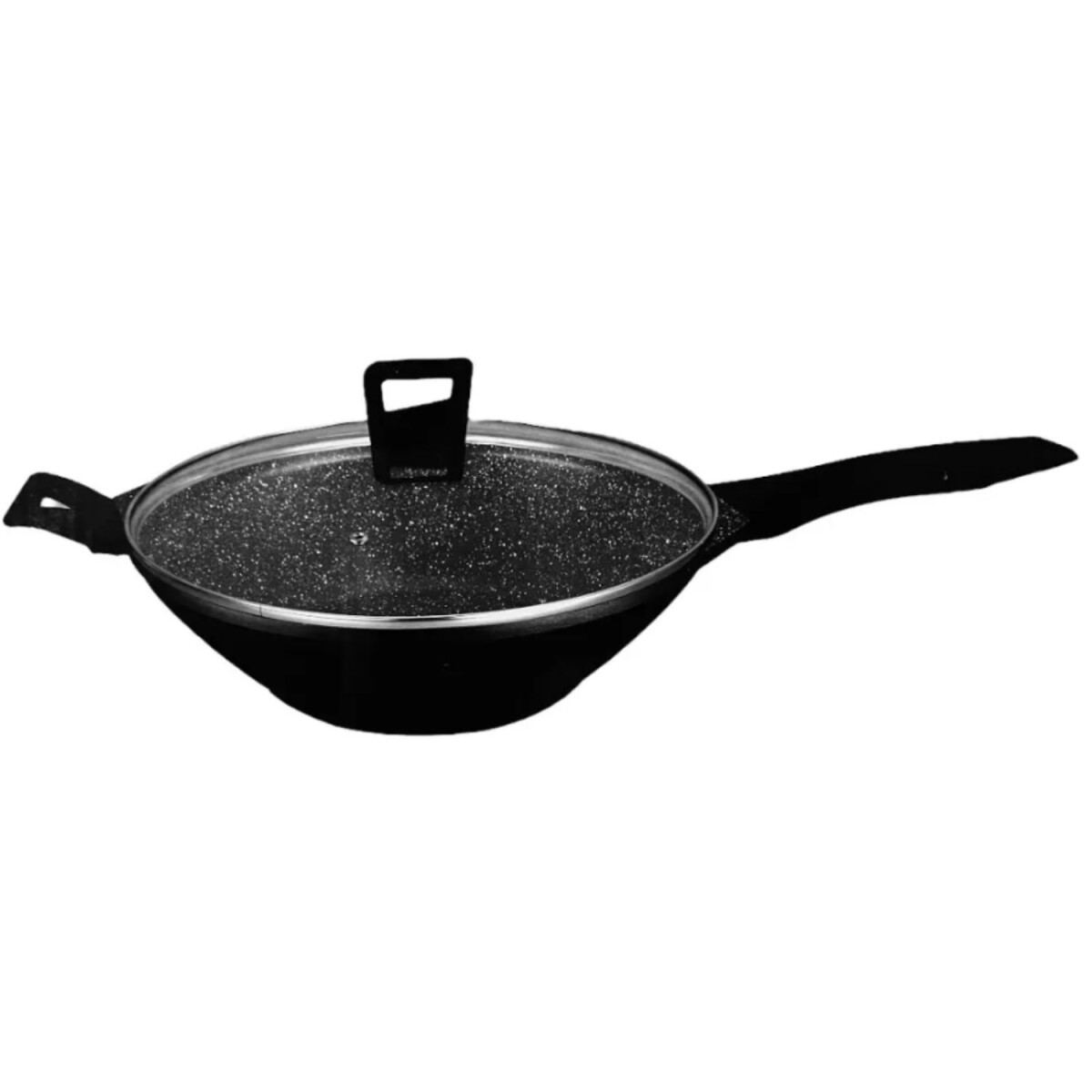 Wok con tapa de vidrio Comet Nuova de 32cm - Negro 