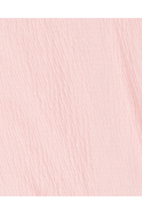 Set dos piezas, short pollera de algodón y blusa de jersey arrugado, rosado Sin color