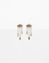 Aros Colgantes Cortos Strass Aros Colgantes Con Cubic Zirconia - Dorado