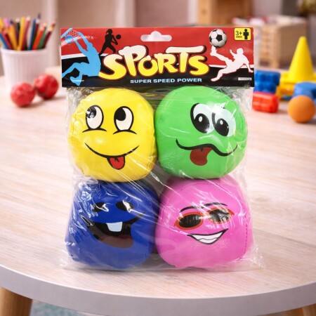 PELOTA BLANDA CON CARITAS X4 PELOTA BLANDA CON CARITAS X4