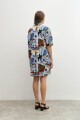 Vestido camisero estampado multicolor