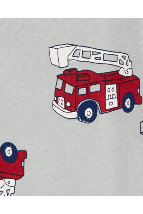 Pack cuatro bodies de algodón, manga larga, diseño bomberos Sin color