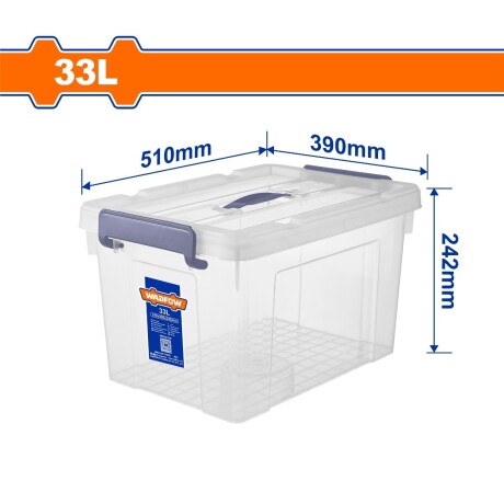 Contenedor Plastico Wadfow Wtb233 Apilable 33L Ub TRANSPARENTE