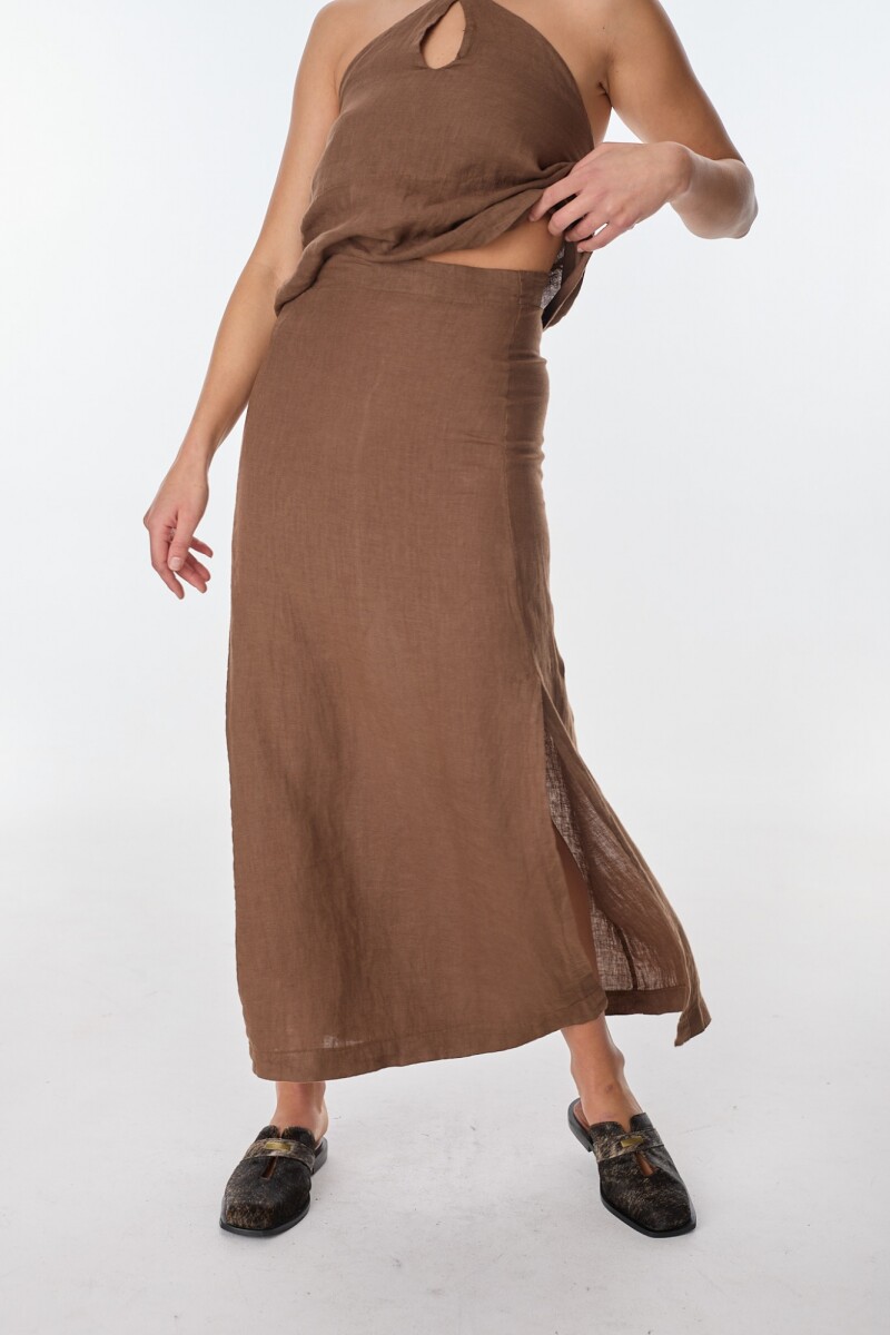 Maxi Falda Rueda - Chocolate 