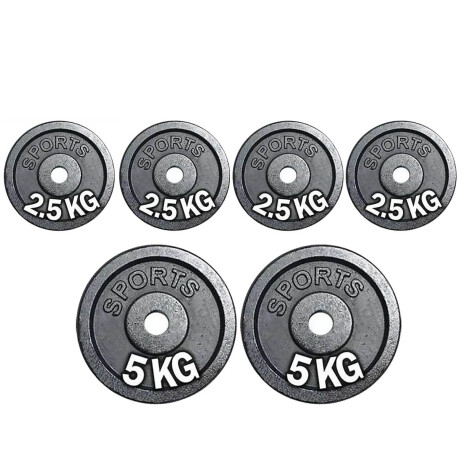 Set 2 Mancuernas Maciza Cromada + 20 Kilos + Guantes 2 Discos 5K + 4 Discos 2.5Kg