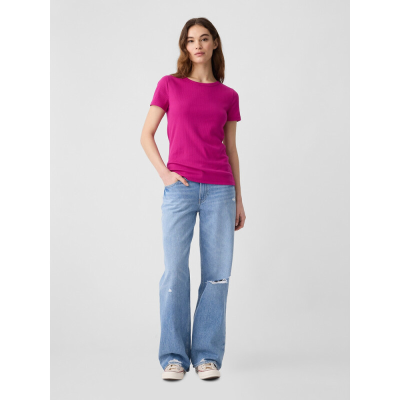 V-SS RIB T FUCHSIA PETAL