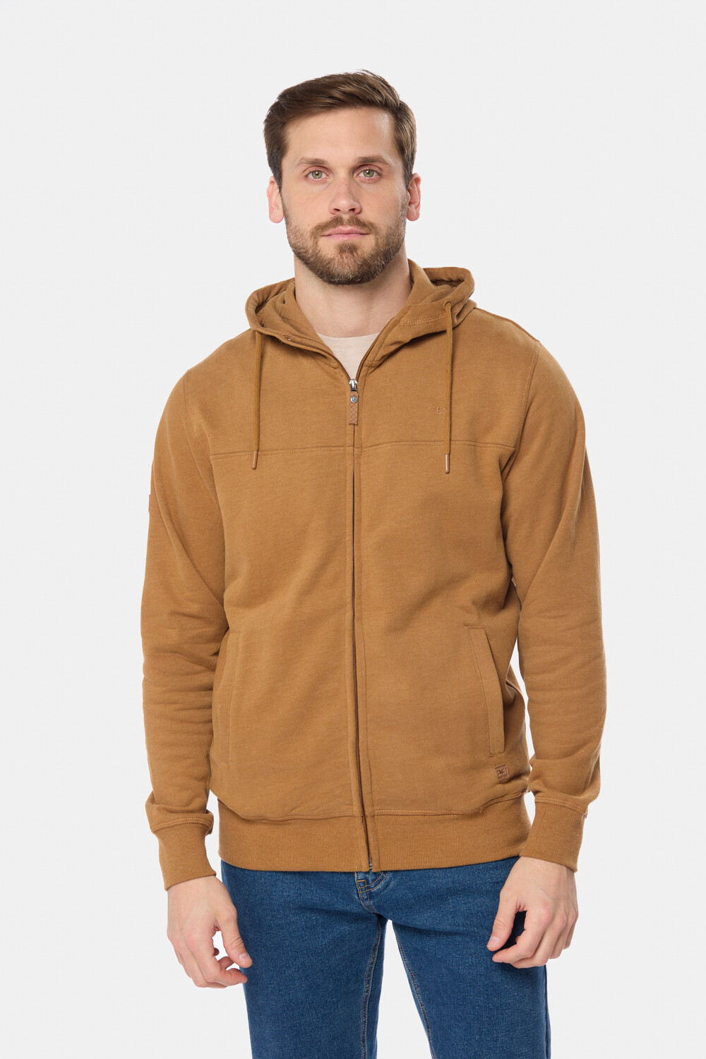 CANGURO CON CIERRE Y CAPUCHA Beige