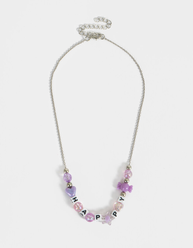 Collares Infantiles Con beads Collar Corto Infantil Beads - Plateado