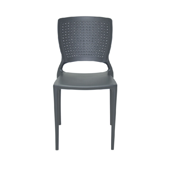 Silla apilable grafito "SAFIRA" c/ respaldo calado TD0582