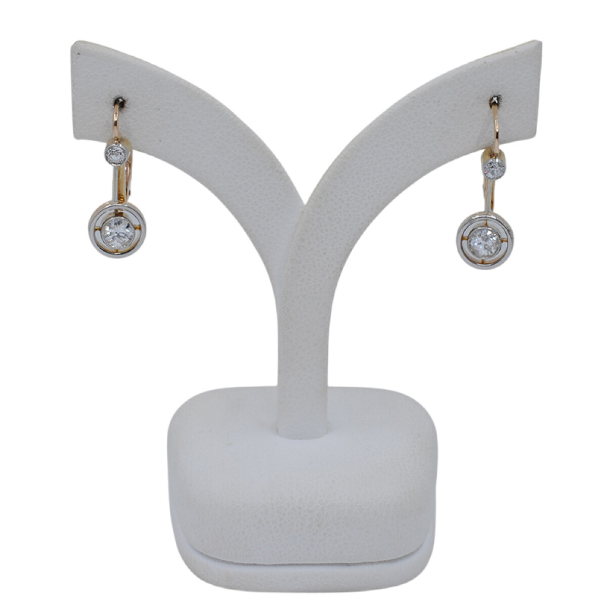Caravanas en oro 18k, platino y brillantes 