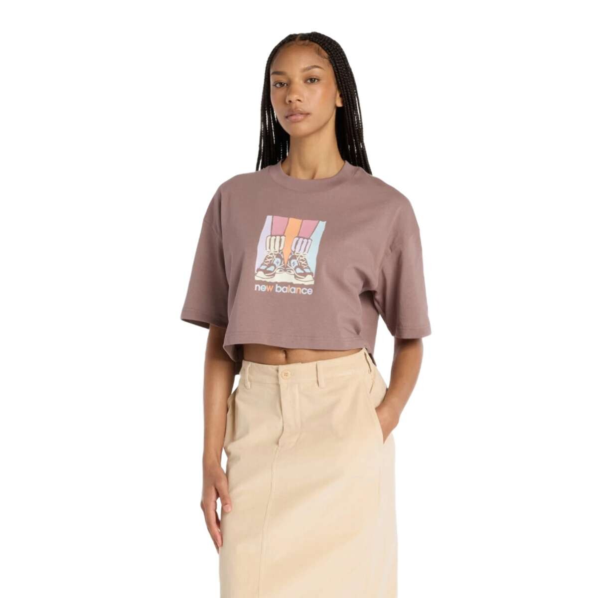 Remera New Balance Athletics Gradient Shoes - Marron 