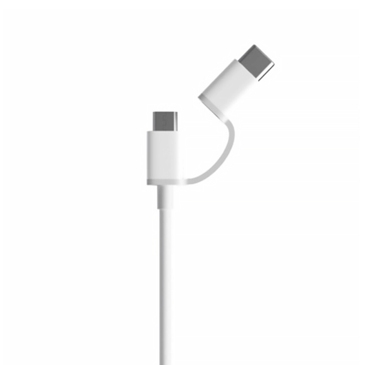 CABLE 2-IN-1 MICRO USB TO USB C 1M Blanca