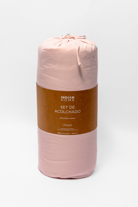 Acolchado 1 Plaza Microfibra Washed Durazno