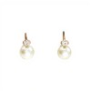 Caravanas Perlas y zirconia en oro- Oro bajo - Perla de río y zirconia - CA8223 conperla
