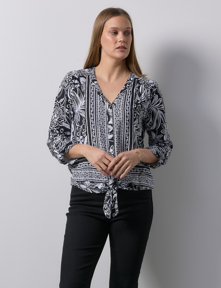Blusa Nudo - Negro/blanco 