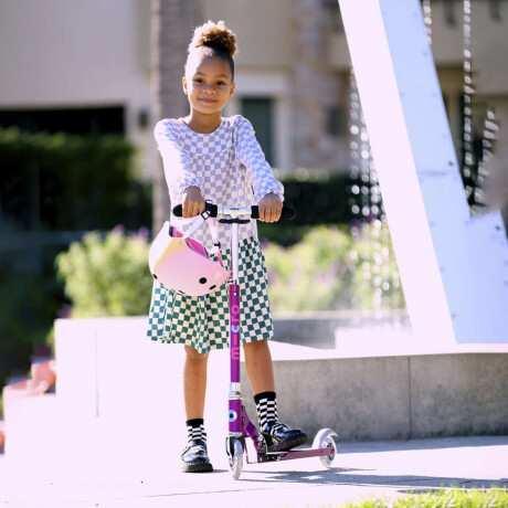 Monopatín Micro Sprite Plegable LED Ajustable con 2 Ruedas Purpura