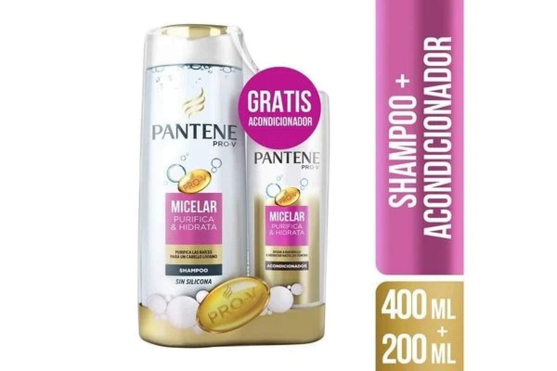 Pack Shampoo Y Acondicionador Pantene Micelar 400 ml + 200 ml 