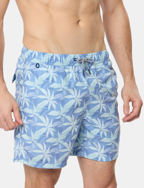 SHORT DE BAÑO ESTAMPADO Azul