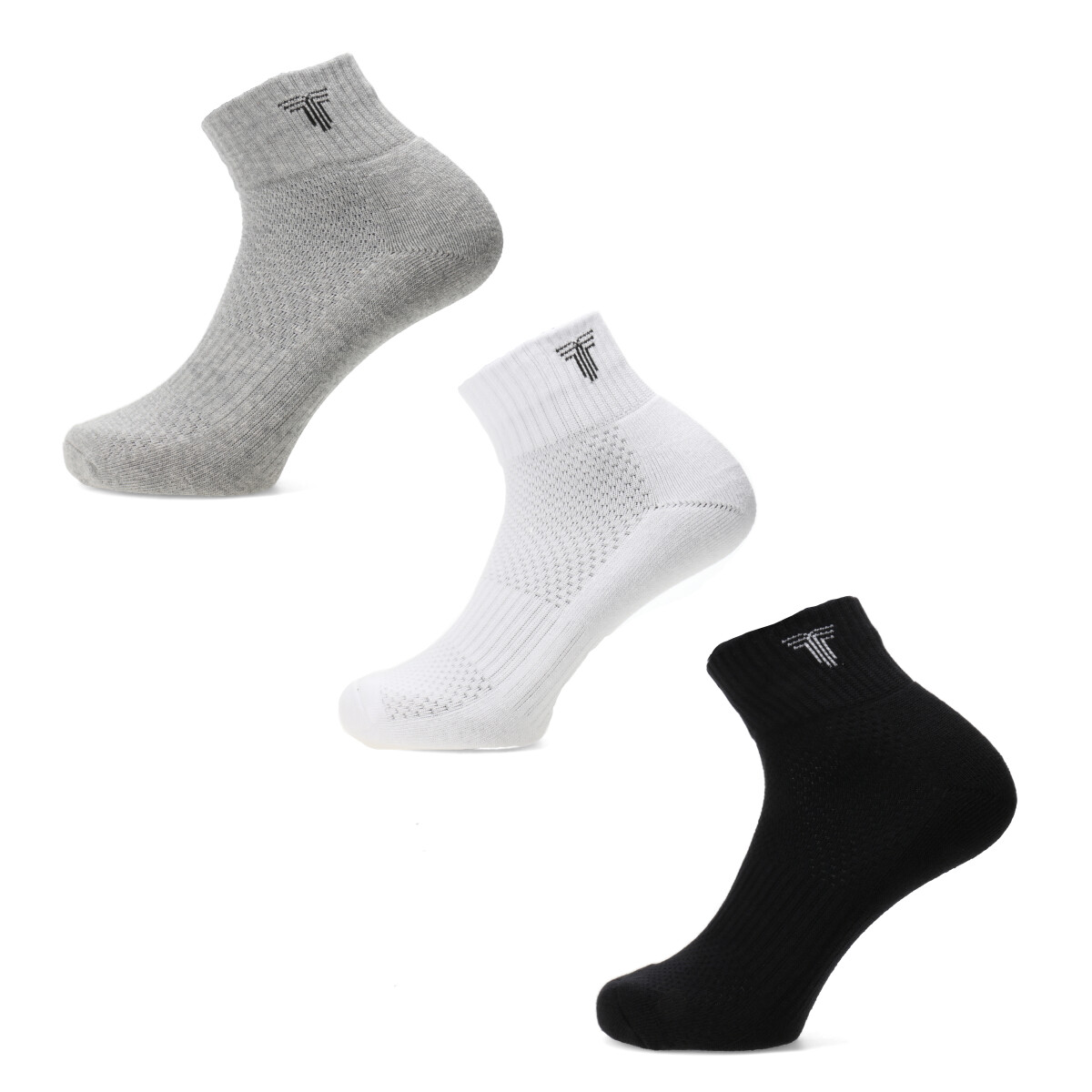 Medias Unisex Tiffosi x3 - Negro - Blanco - Gris 