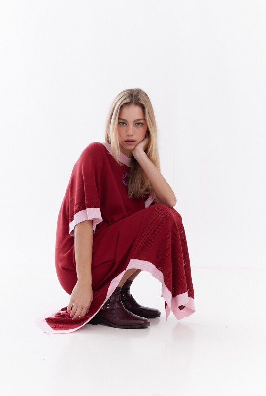 Vestido Noor Bordó