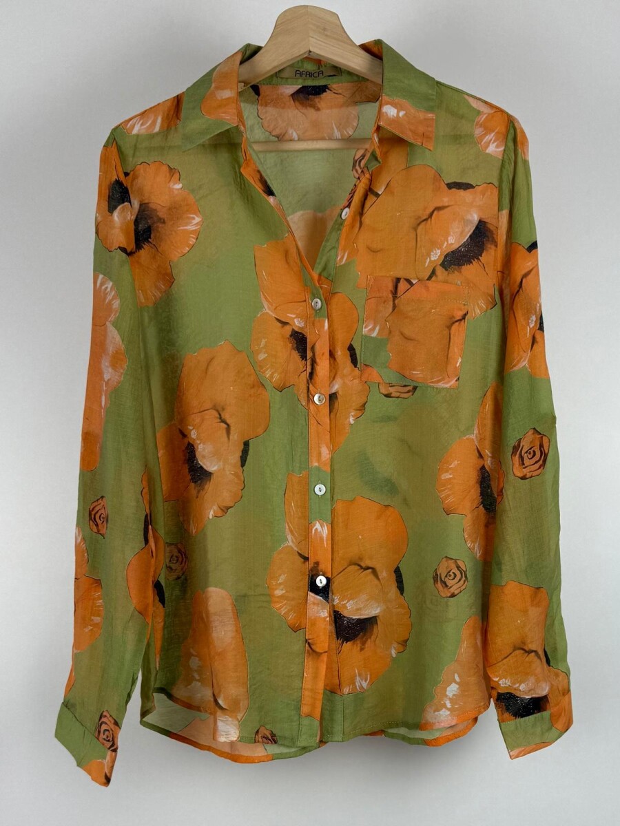 CAMISA RAYON VEGA-VERDE/NARANJA 