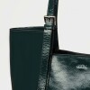 Shopper The Icon en cuero charol arrugado Verde