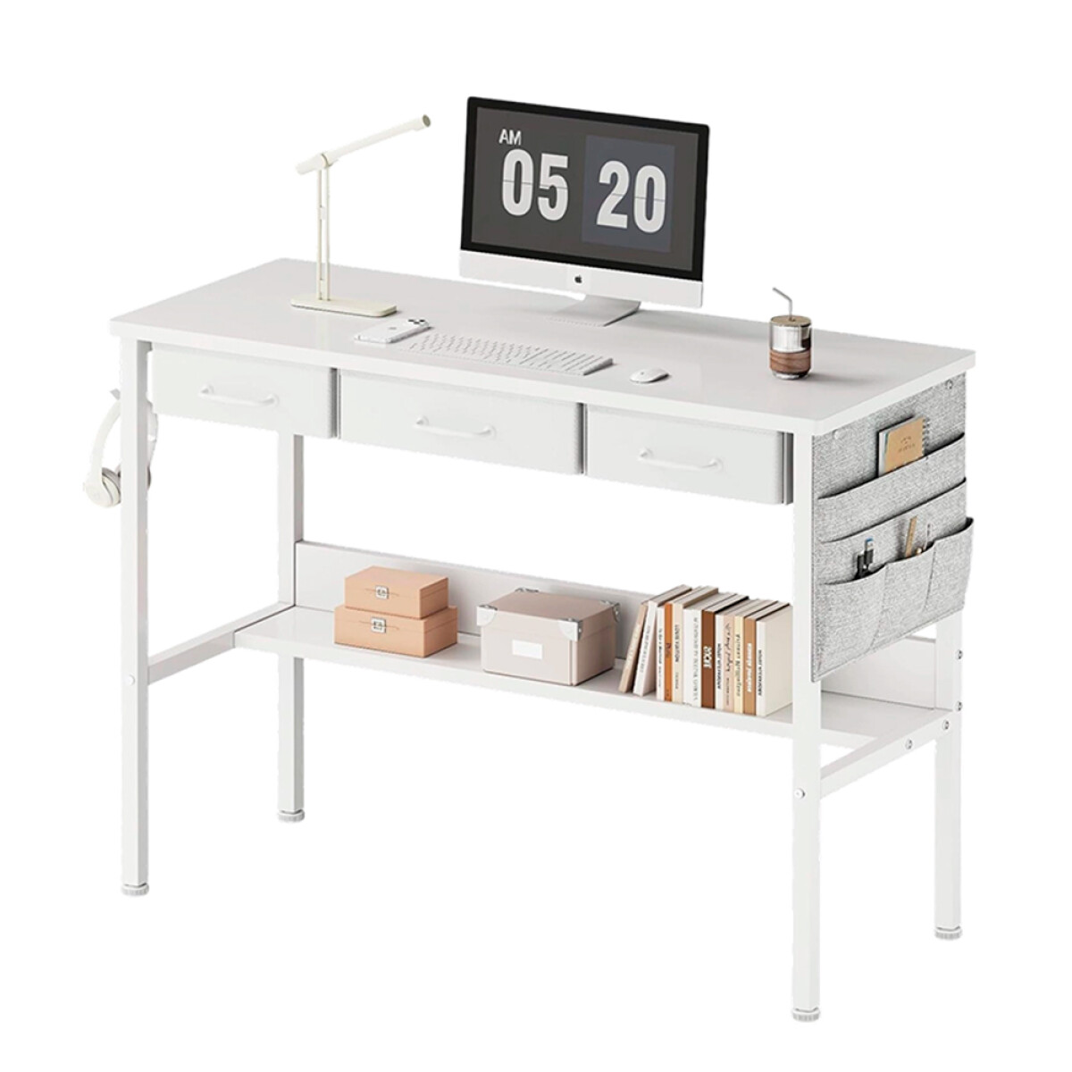 Escritorio Organizador Con Estante Y Cajones 100Cm Ub - BLANCO 