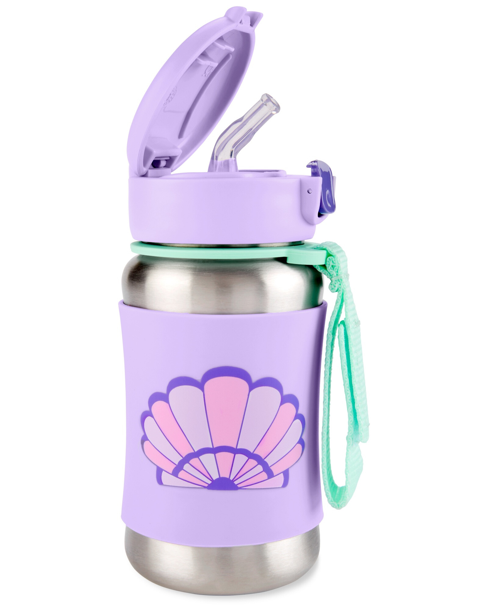 Botella de acero inoxidable con sorbito diseño caracola Botella de acero inoxidable con sorbito diseño caracola