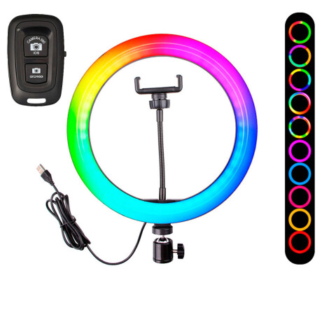 Aro de Luz Multicolor 26CM + Trípode + Control Remoto Ele001001