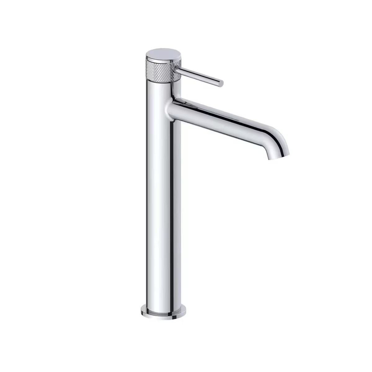 Grifería De Lavatorio Monocomando Alto De Mesada Volante Labrado Cromo 