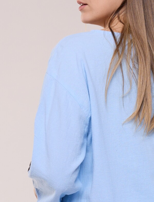 Blusa Algodón Botones CELESTE