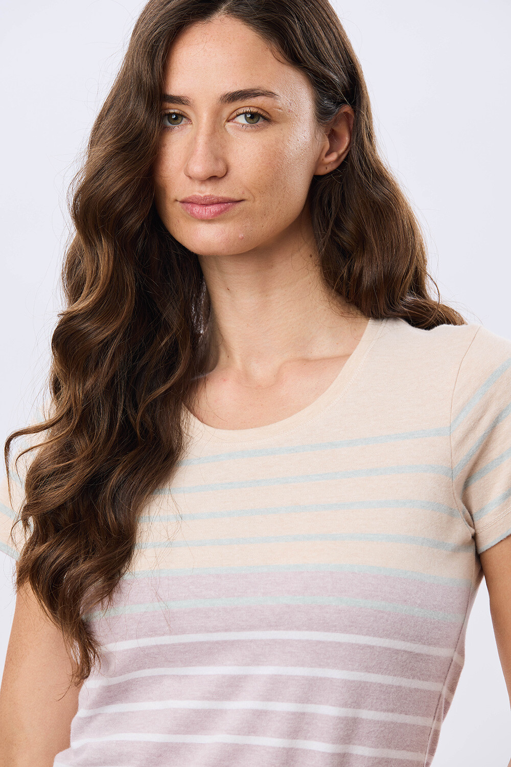 REMERA RAYADA DE ALGODÓN Lila