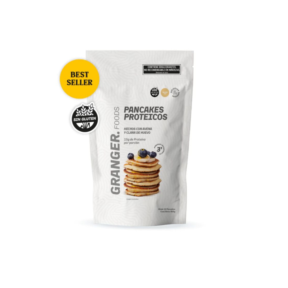 Pancakes Proteicos Granger | Premezcla Alta en Proteínas | 400 g | Vainilla Pancakes Proteicos Granger | Premezcla Alta en Proteínas | 400 g | Vainilla