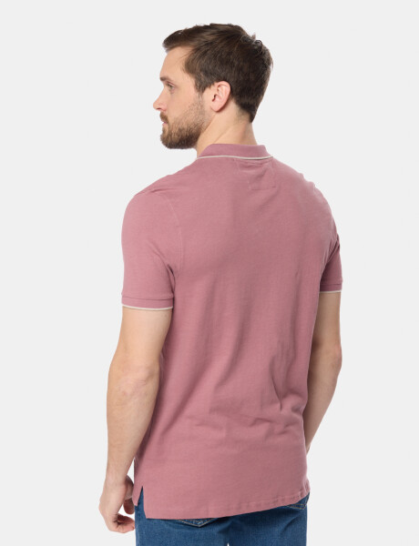 REMERA POLO JERSEY RAYADA Rosa