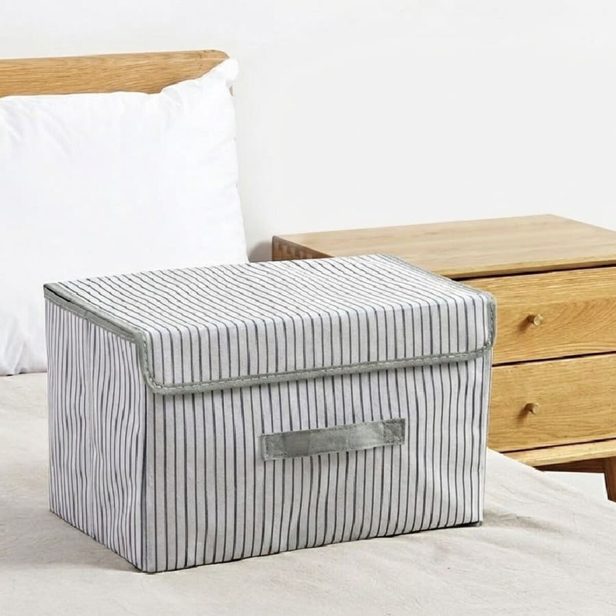 Caja de almacenamiento de tela con tapa 