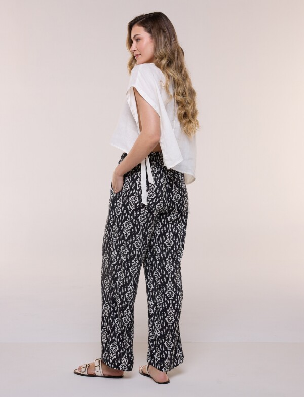 Pantalón Wide Leg Pr NEGRO/BEIGE