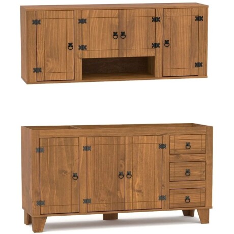 Promo Áereo 4 Puertas + Bajo Mesada Línea Naturale Roble