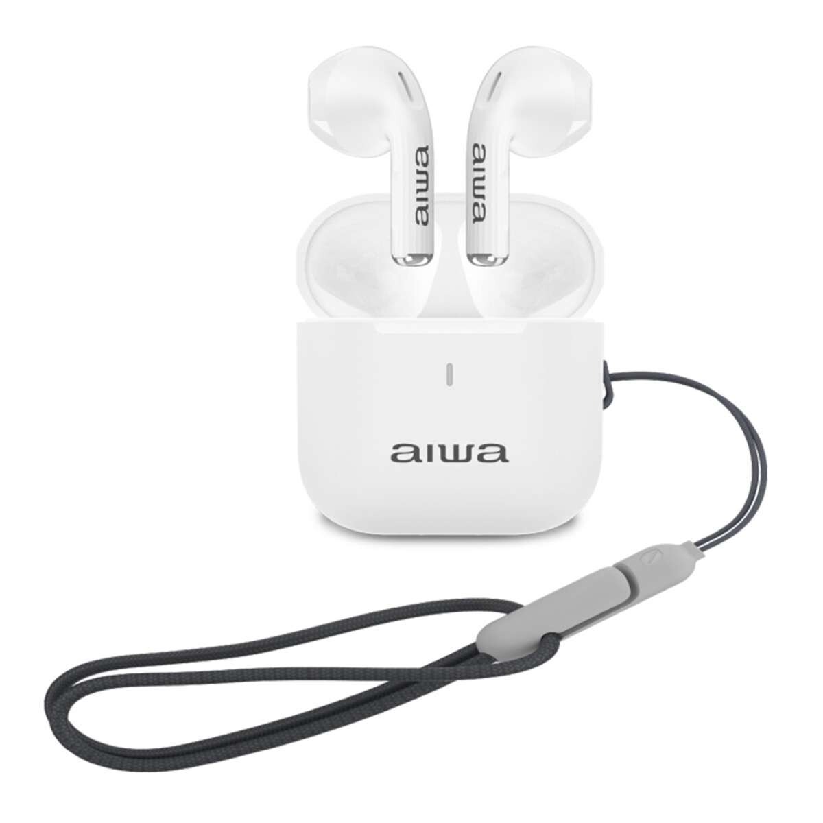 Auriculares TWS Waterpoof IPX4 AIWA In Ear Bluetooth 5.4 con Micrófono IPX4 y Control Táctil - Blancos | AWTWSG100 