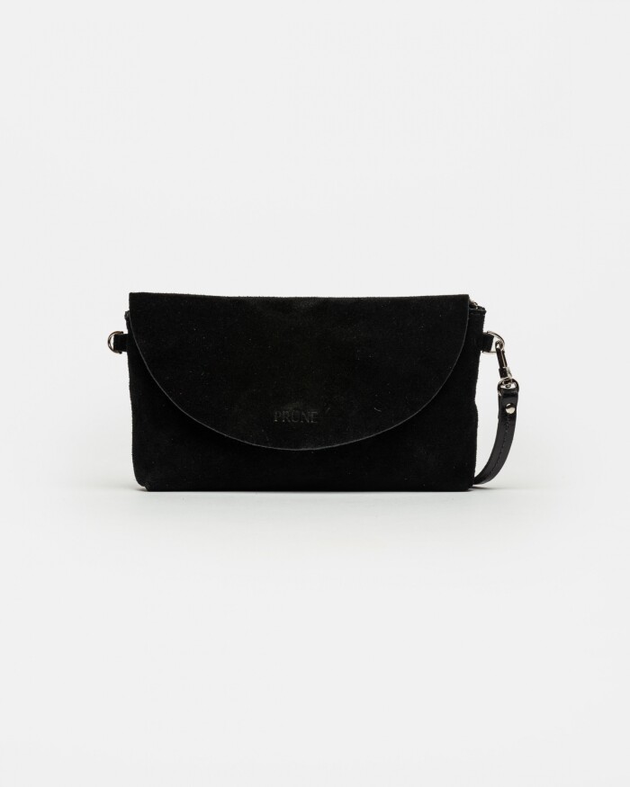 Mini Bag Viena En Cuero Gamuza Negro